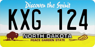 ND license plate KXG124