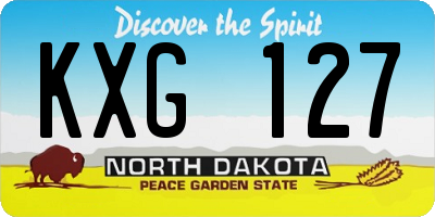 ND license plate KXG127