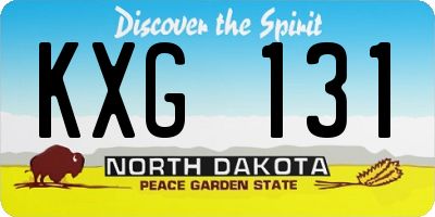 ND license plate KXG131