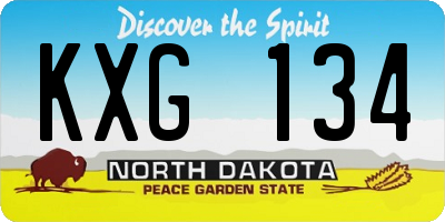 ND license plate KXG134