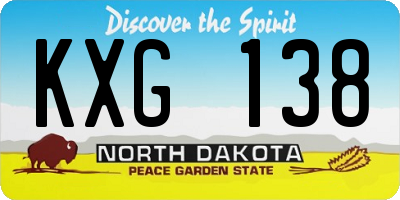 ND license plate KXG138