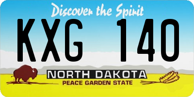 ND license plate KXG140