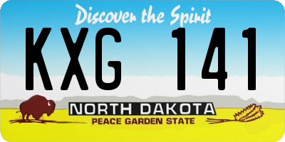 ND license plate KXG141