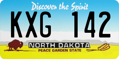ND license plate KXG142