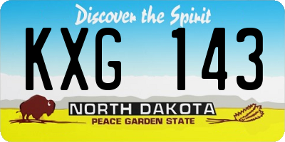 ND license plate KXG143