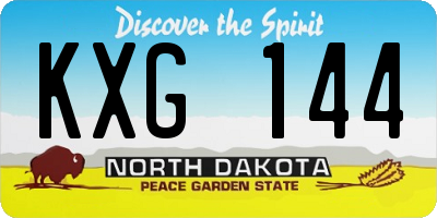 ND license plate KXG144
