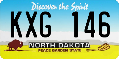 ND license plate KXG146