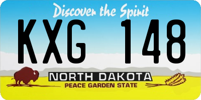 ND license plate KXG148