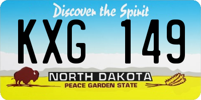ND license plate KXG149