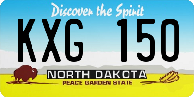 ND license plate KXG150