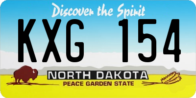 ND license plate KXG154