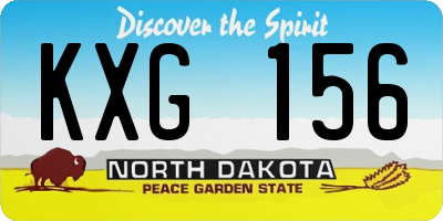 ND license plate KXG156