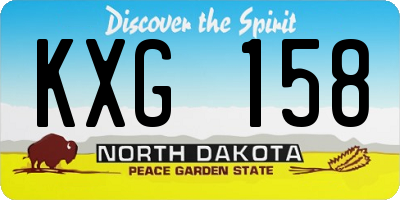 ND license plate KXG158