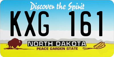 ND license plate KXG161
