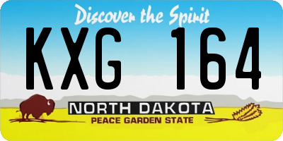 ND license plate KXG164