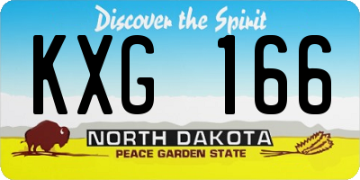 ND license plate KXG166