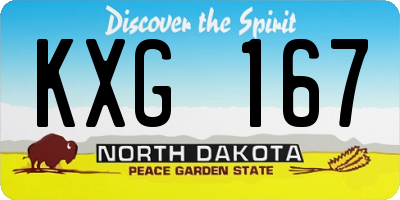 ND license plate KXG167