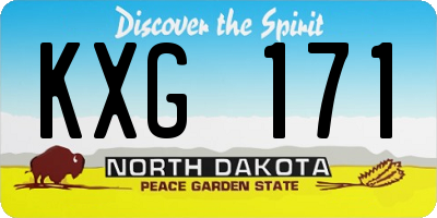 ND license plate KXG171