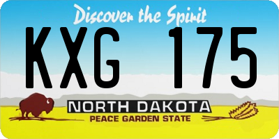 ND license plate KXG175