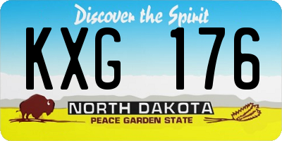 ND license plate KXG176