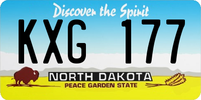 ND license plate KXG177