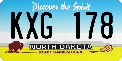 ND license plate KXG178