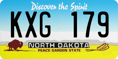 ND license plate KXG179