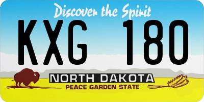 ND license plate KXG180