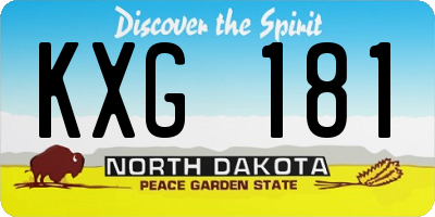 ND license plate KXG181