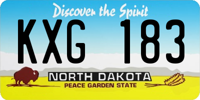 ND license plate KXG183