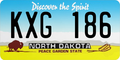 ND license plate KXG186