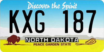 ND license plate KXG187