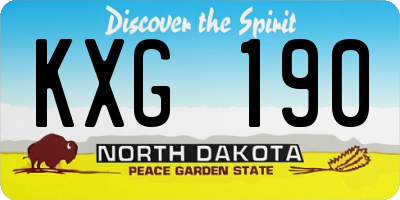 ND license plate KXG190
