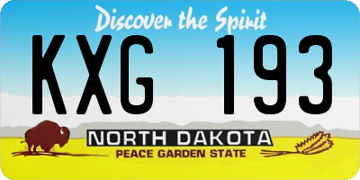 ND license plate KXG193