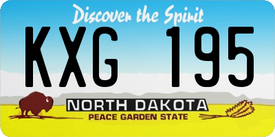 ND license plate KXG195