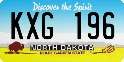 ND license plate KXG196