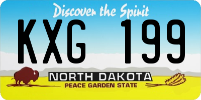ND license plate KXG199