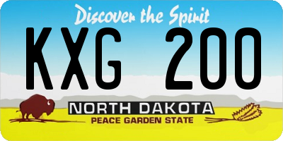 ND license plate KXG200