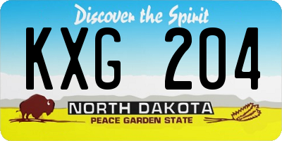 ND license plate KXG204