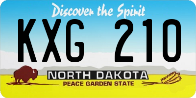 ND license plate KXG210