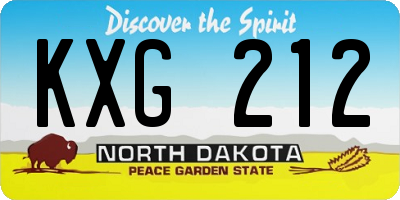 ND license plate KXG212