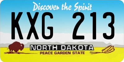 ND license plate KXG213