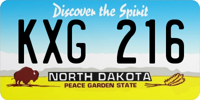 ND license plate KXG216