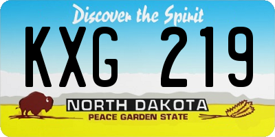 ND license plate KXG219