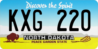 ND license plate KXG220