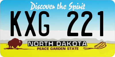 ND license plate KXG221