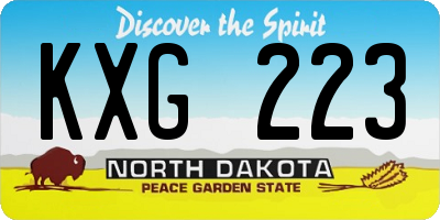 ND license plate KXG223