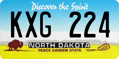 ND license plate KXG224