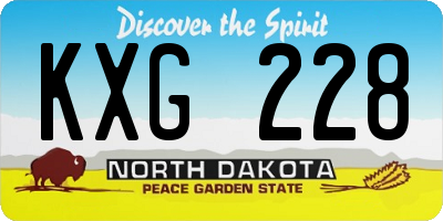 ND license plate KXG228