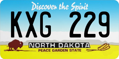 ND license plate KXG229